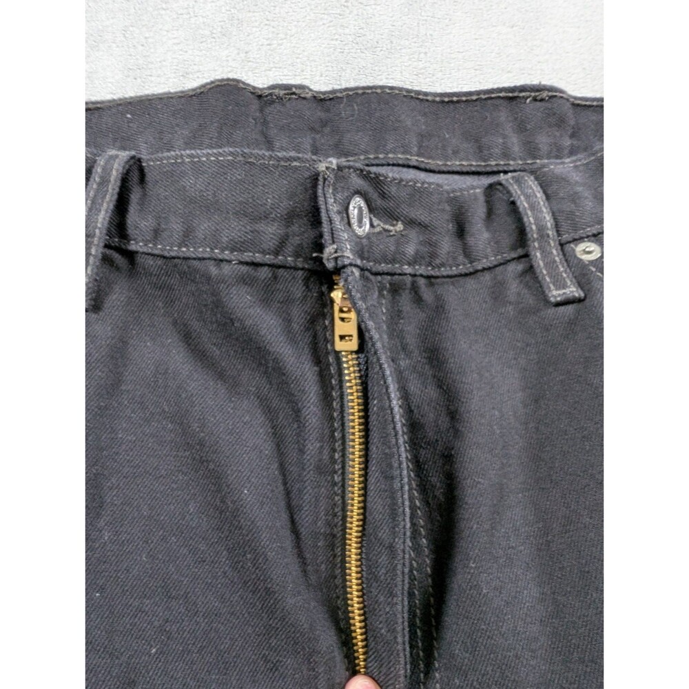 Levis 505 Black Jeans Mens 42x30 Straight Leg Dad Jean Workwear Casual - Picture 6 of 13